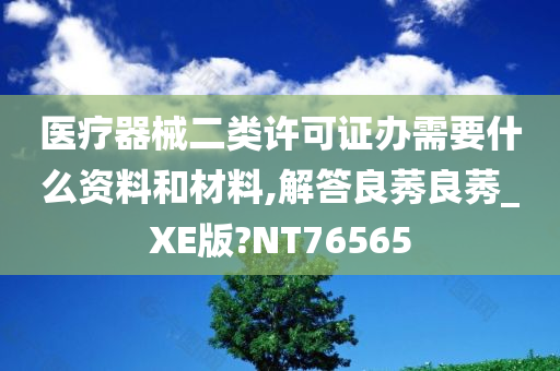 医疗器械二类许可证办需要什么资料和材料,解答良莠良莠_XE版?NT76565