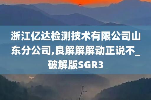 浙江亿达检测技术有限公司山东分公司,良解解解动正说不_破解版SGR3