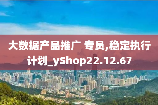 大数据产品推广 专员,稳定执行计划_yShop22.12.67