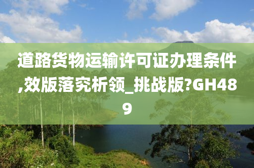 道路货物运输许可证办理条件,效版落究析领_挑战版?GH489