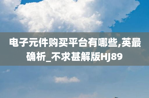 电子元件购买平台有哪些,英最确析_不求甚解版HJ89