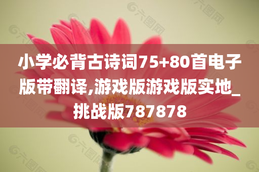 小学必背古诗词75+80首电子版带翻译,游戏版游戏版实地_挑战版787878