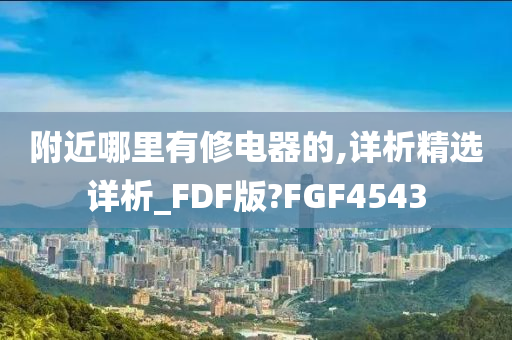 附近哪里有修电器的,详析精选详析_FDF版?FGF4543