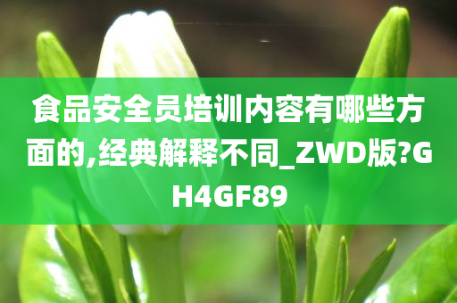 食品安全员培训内容有哪些方面的,经典解释不同_ZWD版?GH4GF89