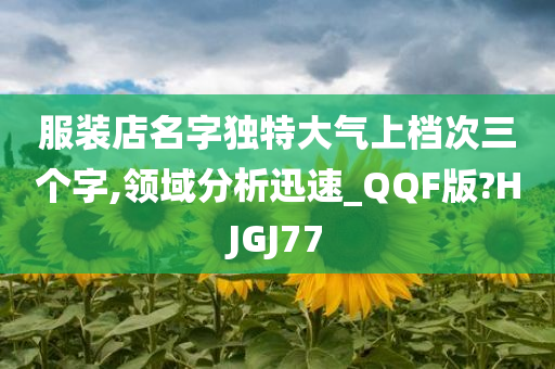 服装店名字独特大气上档次三个字,领域分析迅速_QQF版?HJGJ77