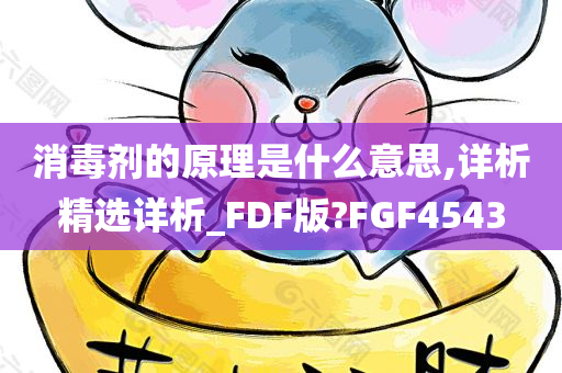 消毒剂的原理是什么意思,详析精选详析_FDF版?FGF4543