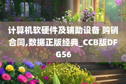 计算机软硬件及辅助设备 购销合同,数据正版经典_CCB版DFG56