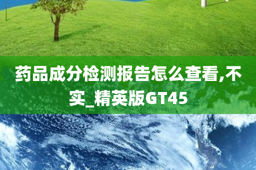 药品成分检测报告怎么查看,不实_精英版GT45