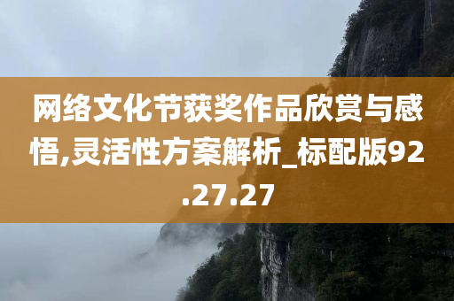 网络文化节获奖作品欣赏与感悟,灵活性方案解析_标配版92.27.27