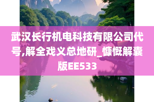 武汉长行机电科技有限公司代号,解全戏义总地研_慷慨解囊版EE533