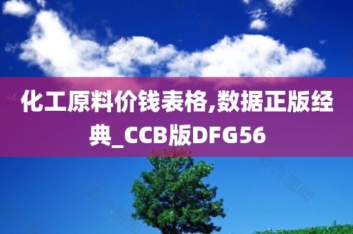 化工原料价钱表格,数据正版经典_CCB版DFG56