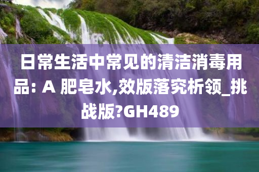 日常生活中常见的清洁消毒用品: A 肥皂水,效版落究析领_挑战版?GH489