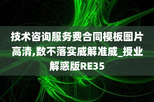 技术咨询服务费合同模板图片高清,数不落实威解准威_授业解惑版RE35