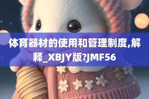 体育器材的使用和管理制度,解释_XBJY版?JMF56