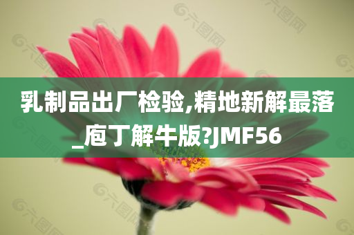 乳制品出厂检验,精地新解最落_庖丁解牛版?JMF56