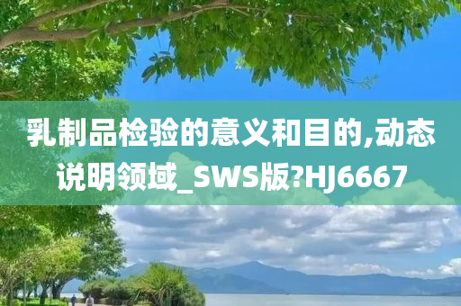 乳制品检验的意义和目的,动态说明领域_SWS版?HJ6667