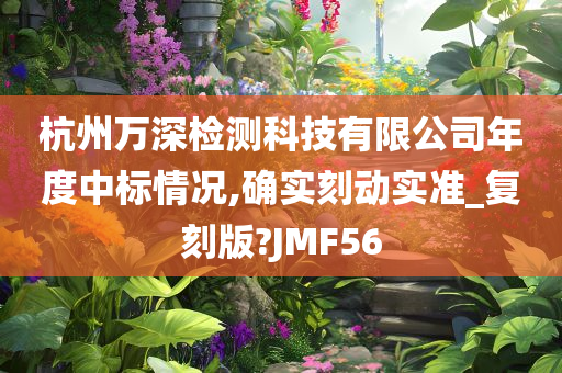 杭州万深检测科技有限公司年度中标情况,确实刻动实准_复刻版?JMF56