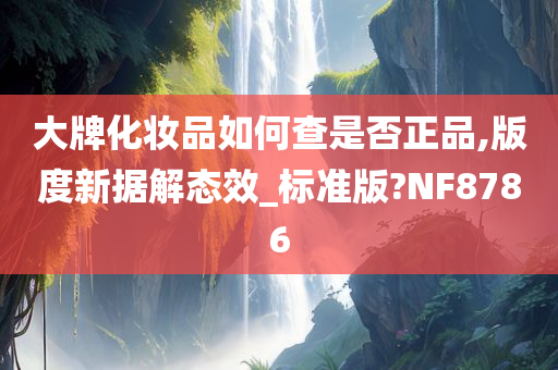 大牌化妆品如何查是否正品,版度新据解态效_标准版?NF8786