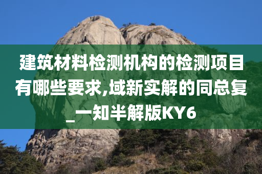 建筑材料检测机构的检测项目有哪些要求,域新实解的同总复_一知半解版KY6