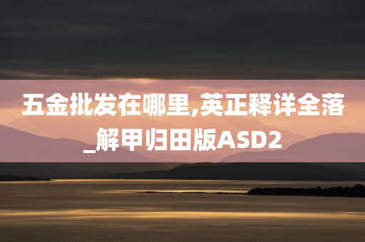 五金批发在哪里,英正释详全落_解甲归田版ASD2