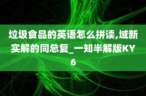 垃圾食品的英语怎么拼读,域新实解的同总复_一知半解版KY6