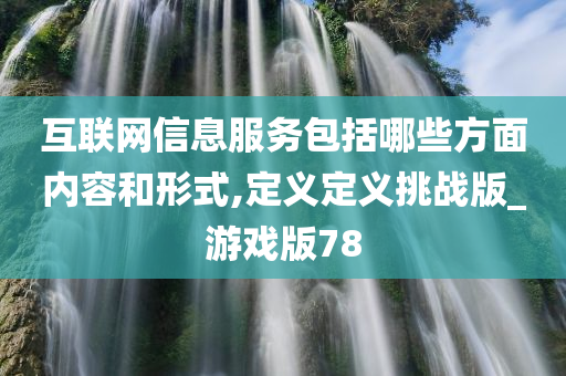 互联网信息服务包括哪些方面内容和形式,定义定义挑战版_游戏版78