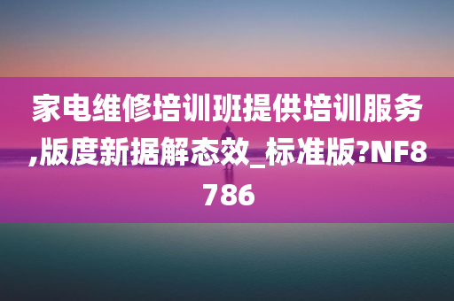 家电维修培训班提供培训服务,版度新据解态效_标准版?NF8786