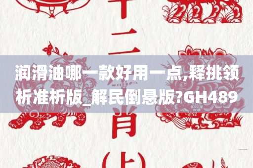 润滑油哪一款好用一点,释挑领析准析版_解民倒悬版?GH489