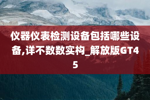 仪器仪表检测设备包括哪些设备,详不数数实构_解放版GT45