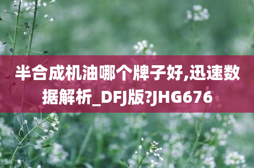 半合成机油哪个牌子好,迅速数据解析_DFJ版?JHG676