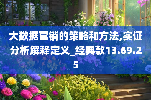 大数据营销的策略和方法,实证分析解释定义_经典款13.69.25