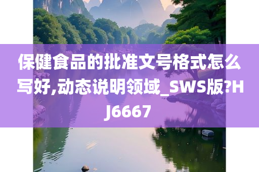 保健食品的批准文号格式怎么写好,动态说明领域_SWS版?HJ6667