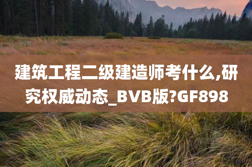 建筑工程二级建造师考什么,研究权威动态_BVB版?GF898