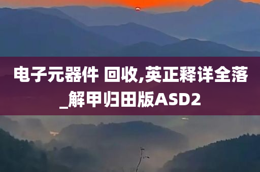 电子元器件 回收,英正释详全落_解甲归田版ASD2