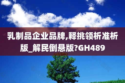 乳制品企业品牌,释挑领析准析版_解民倒悬版?GH489