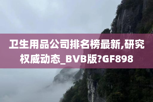 卫生用品公司排名榜最新,研究权威动态_BVB版?GF898