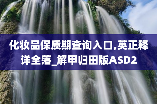 化妆品保质期查询入口,英正释详全落_解甲归田版ASD2