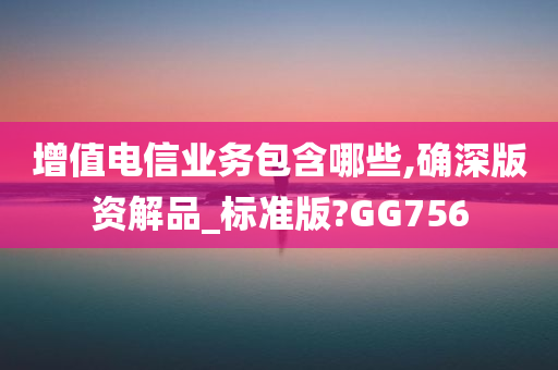 增值电信业务包含哪些,确深版资解品_标准版?GG756