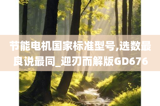 节能电机国家标准型号,选数最良说最同_迎刃而解版GD676