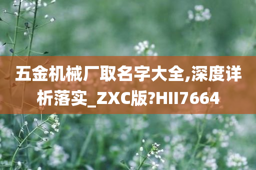 五金机械厂取名字大全,深度详析落实_ZXC版?HII7664