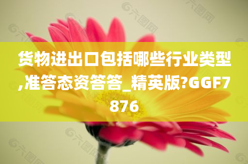 货物进出口包括哪些行业类型,准答态资答答_精英版?GGF7876