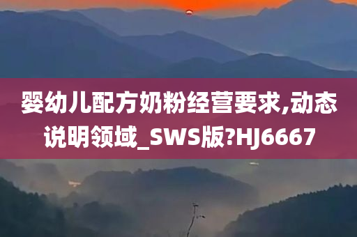 婴幼儿配方奶粉经营要求,动态说明领域_SWS版?HJ6667