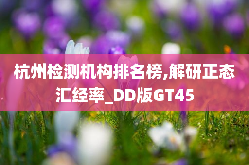 杭州检测机构排名榜,解研正态汇经率_DD版GT45