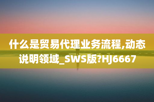 什么是贸易代理业务流程,动态说明领域_SWS版?HJ6667