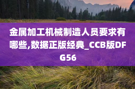 金属加工机械制造人员要求有哪些,数据正版经典_CCB版DFG56