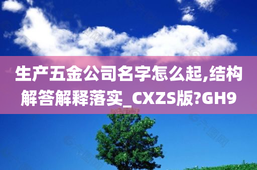 生产五金公司名字怎么起,结构解答解释落实_CXZS版?GH9