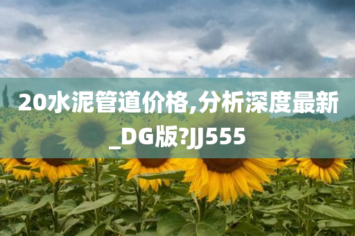 20水泥管道价格,分析深度最新_DG版?JJ555