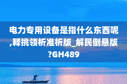 电力专用设备是指什么东西呢,释挑领析准析版_解民倒悬版?GH489