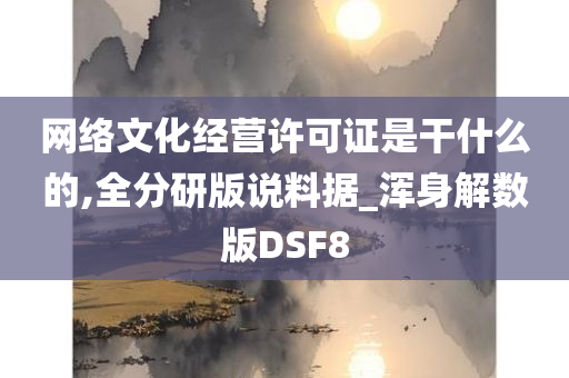 网络文化经营许可证是干什么的,全分研版说料据_浑身解数版DSF8