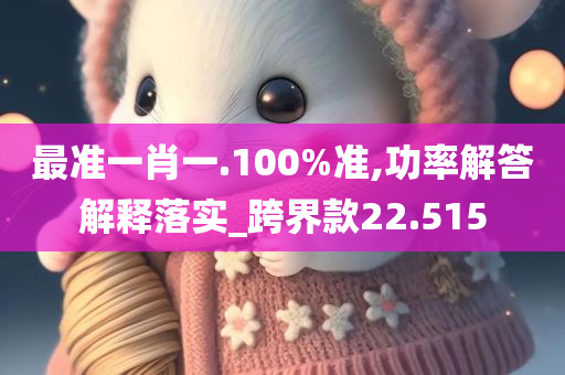 最准一肖一.100%准,功率解答解释落实_跨界款22.515